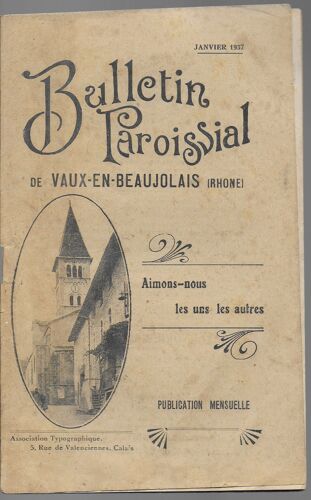 Bulletin Paroissial De Vaux En Beaujolais. Lot 39 Numéros