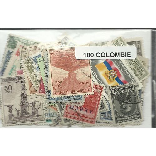 Lot De 100 Timbres De Colombie