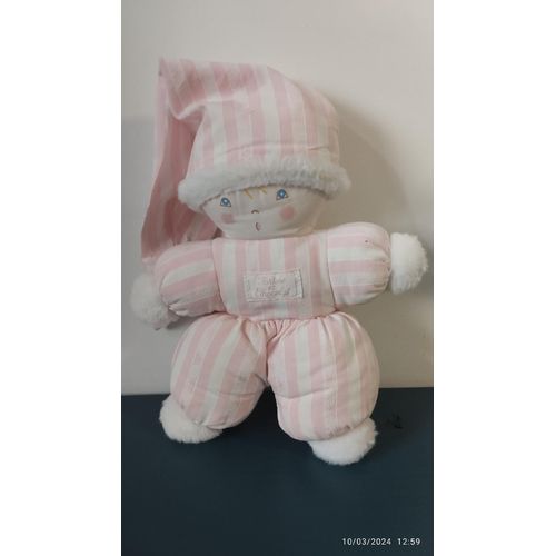 C2/ doudou lutin poupée TARTINE ET CHOCOLAT blanc et rose rayé