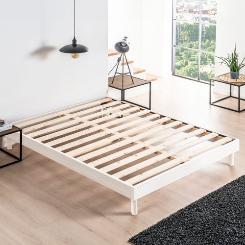 Blue Moon Sommier Eco Easykit Blanc 160x200-12 Lattes Larges - Hauteur 27cm - Montage Rapide Et Simple
