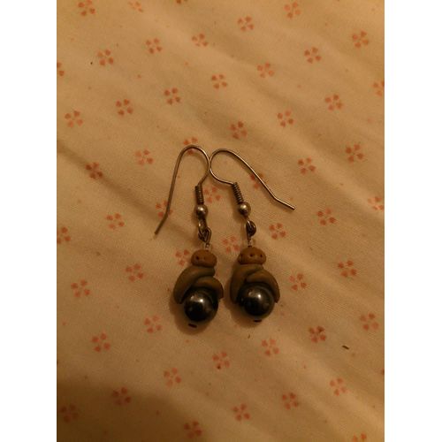 Boucles D'oreilles En Céramique Sur Hématites.