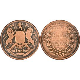 Inde Britannique - East India Company - 1835 - Half Anna - 30.44 Mm (Bombay) - 25-015