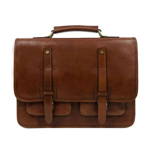 Cartable en cuir véritable fait main Fabriqué en Italie