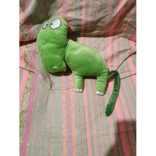Doudou Peluche Hippopotame Crocodile Semi Plat Vert