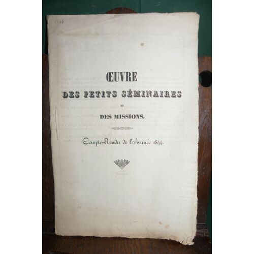 Paroisses Du Diocese De Tulle : Oeuvre Des Petits Seminaires Et Des Missions , Compte - Rendu De L Annee 1844