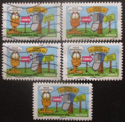 France Autoadhésif N°194 X 5 Oblitéré