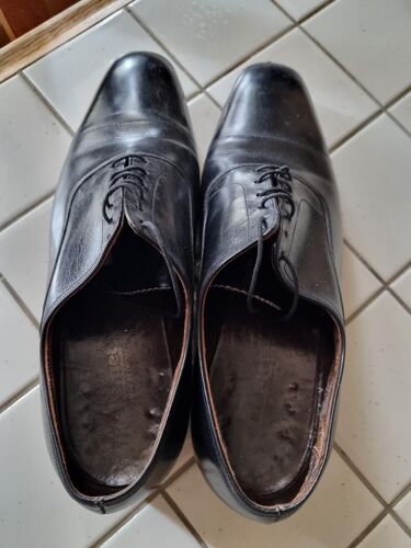 Chaussures À Lacets Hommes En Cuir Noires Clerget France Taille 43