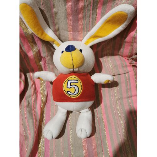Doudou Lapin Blanc Jaune Tee Shirt Rouge 5 Marese