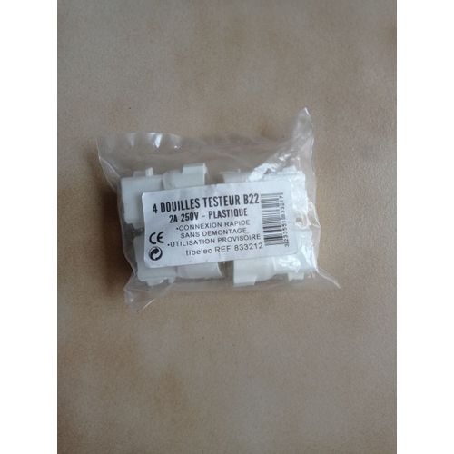 Lot de 4 douilles testeur B22 "Tibelec"