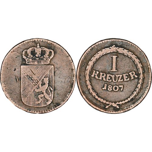 Allemagne - Bade - 1807 - I Kreuzer - 95 560 Ex. - Km#141 - 25-062