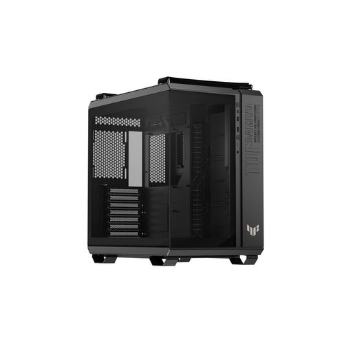 ASUS TUF Gaming GT502 Horizon TG ARGB Black, châssis Double Chambre avec Design panoramique et Panneau en Verre, Port USB-C Haute Vitesse, Noir