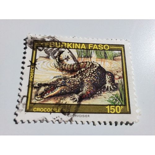 Timbre Crocodile Du Burkina Faso De 1995