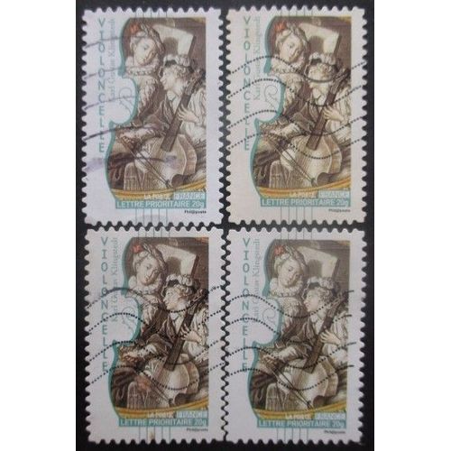 France Autoadhésif N°392 X 4 Oblitéré