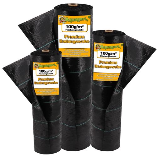 64 M² Tissu De Sol, Bâche Anti-Mauvaises Herbes, Bâche De Paillage 100 G, 2 M De Large, Noir