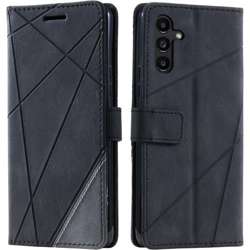 Coque Pour Samsung Galaxy S24 Plus, Rabat Portefeuille De Protection Cuir Pu Etui, Silicone Tpu Bumper Magnétique Housse, Flip Porte Cartes Avec Fonction Support (Le Noir)