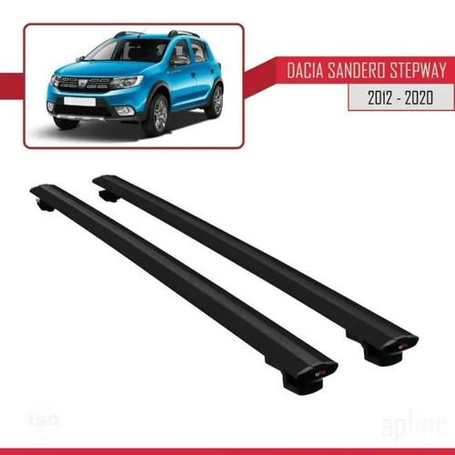 Barres De Toit - Dacia - Sandero Stepway - Modèle Basic - Aluminium - Noir - Charge 300kg