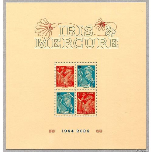 Salon D'Automne Paris : 80ème Anniversaire Des Types Iris Mercure Feuillet 5826 Année 2024 N° 5826 5827 Yvert Et Tellier Luxe