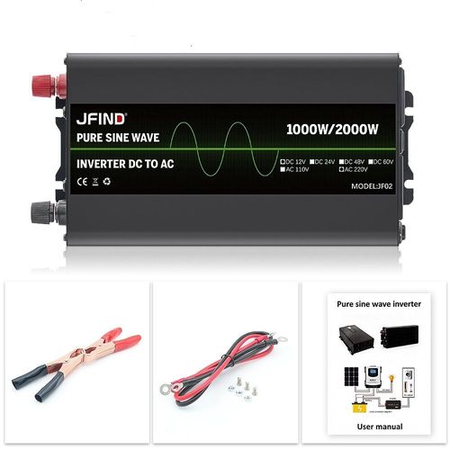 Jfind Jf02 1000w Onduleur 12v À 220v Onduleur À Onde Sinusoïdale Pure