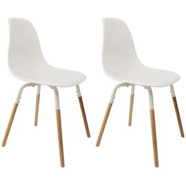 Chaise Scandinave Pieds Métal Et Bois De Hêtre Phenix (Lot De 2)