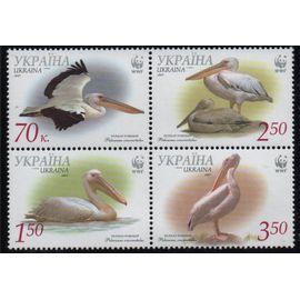 Ukraine Timbres Oiseaux : Les Pélicans 2007