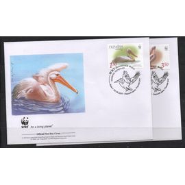 Ukraine Timbres Oiseaux 4 Fdc