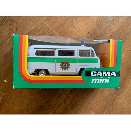 Vw Polizei Bus Gama Mini 9597 Avec Boîte-Gama