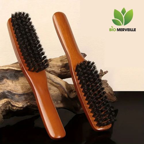 Brosse À Barbe En Bois - Cheveux & Barbes - Soin Capillaire – Poils Naturels - Biomerveille 