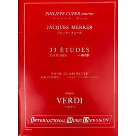 33 Etudes Pour Clarinette D'après Verdi - Jacques Merrer