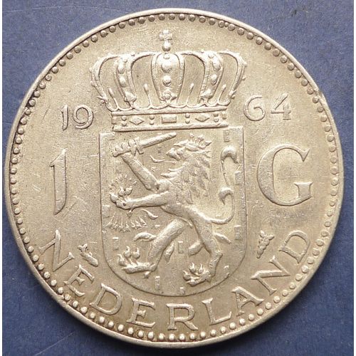Pièce De 1 Gulden En Argent Pays 1964