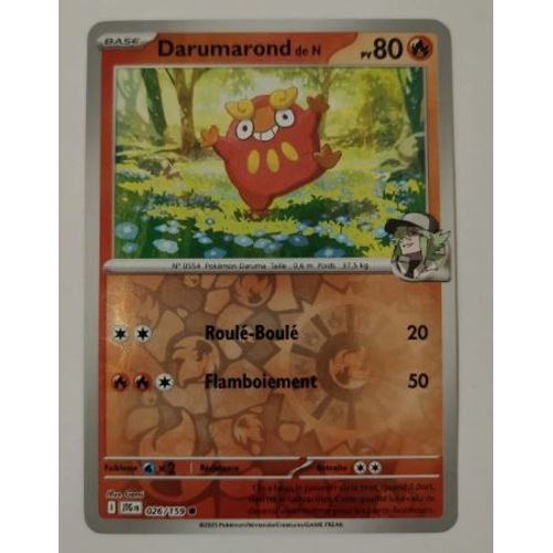 Pokémon Darumarond De N Reverse 026 / 159 Aventures Ensemble Ev09