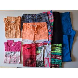 Lot Vêtements Fille - 14 Ans - Printemps Été - 1 Pantalon, 2 Shorts, 2 Leggings, 4 Tee-Shirt, 1 Comishort, 1 Tee-Shirt Manches Longues