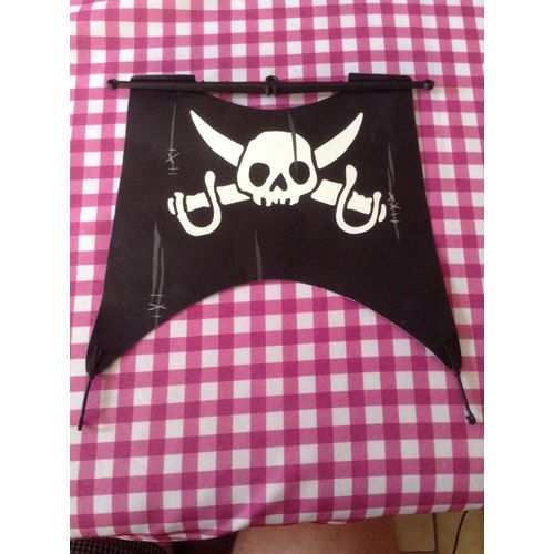 Lot Playmobil Voile De Bateau Pirate De Couleur Noire Avec Tête De Mort