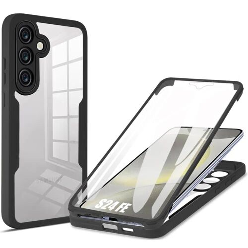 Coque Intégrale Pour Samsung Galaxy S24 Fe (Pas Pour S24) - Bordure Renforcée Rigide Protection 360° - Noir - E.F.Connection