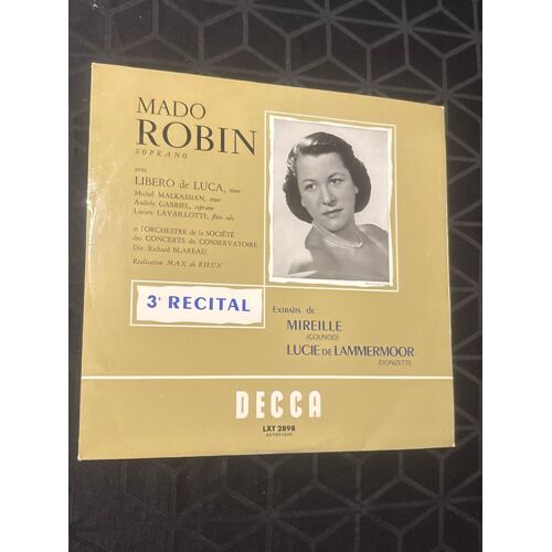 Mado Robin - 3e Récital - Lucie De Lammermoor - Libero De Luca Lp1960 Decca