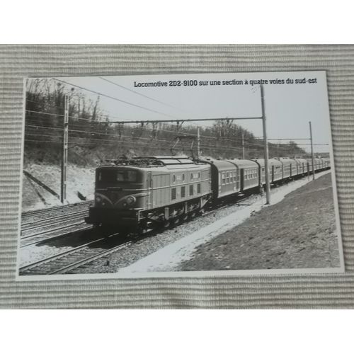 Carte Postale Train : Locomotive 2d2-9100 Sur Une Section A Quatre Voies Du Sud-Est-Editions Atlas