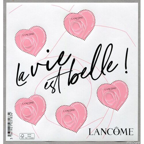 Saint Valentin : Coeurs Lancôme Bloc Feuillet 157 "La Vie Est Belle" Année 2024 N° 5743 Yvert Et Tellier Luxe