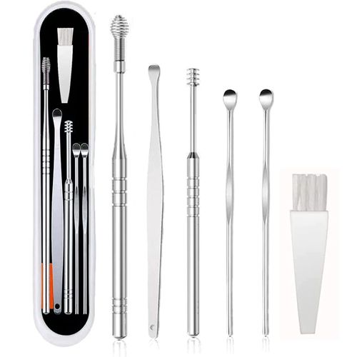 Kit De Nettoyage Des Oreilles Dissolvant De Cérumen En Acier Inoxydable 6 Pièces 