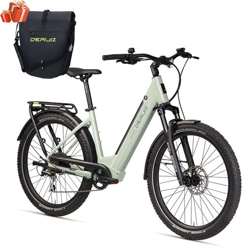 Vélo Électrique Deruiz Quartz Suv E-Bike Autonomie 161km Moteur 250w Avec Batterie 48v644wh Amortisseur Avant Shimano 8 Vitesses