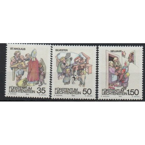 Liechtenstein Timbres Noël Et Nouvel An