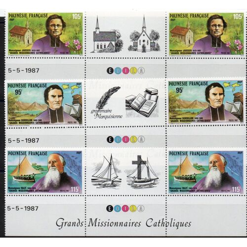 Polynésie Française Timbres Les Missionnaires Catholiques 1987
