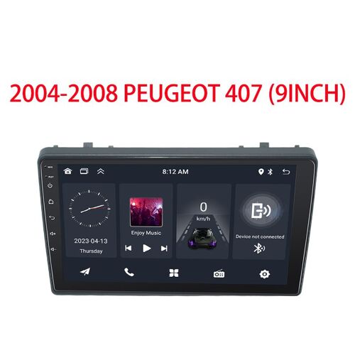 Autoradio Gearelec  9 Pouces Android Pour Peugeot 407 2004-2008 Avec Carplay Andriod Auto Gps Navigation Bt Rds Wifi 2+32go