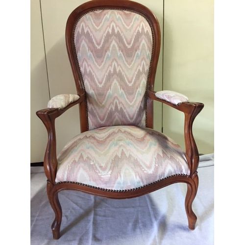 Large Fauteuil Voltaire "En Violon" Louis-Philippe En Noyer Art Décoratif Design