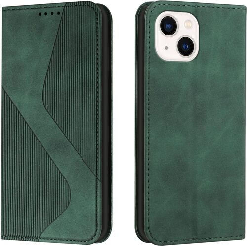 Coque pour iPhone 14 Max (6,7 Pouces), Etui PU Cuir Portefeuille Housse et Magn¿¿tique Flip Pochette ?tui ¿¿ Rabat Protection Case avec Antichoc TPU Housse (Vert)