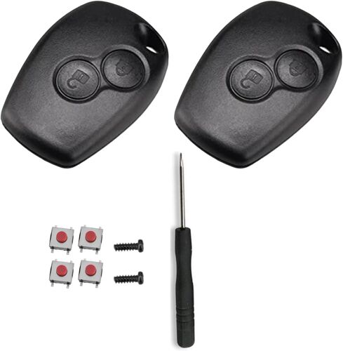 2 Pièces Télécommande Renault 2 Boutons Coque De Clé Sans Lame De Voiture Renault Avec 4 Switchs Et Tournevis Compatible Avec Renault Kangoo Modus Clio Master Trafic Twingo Switch Et Dacia