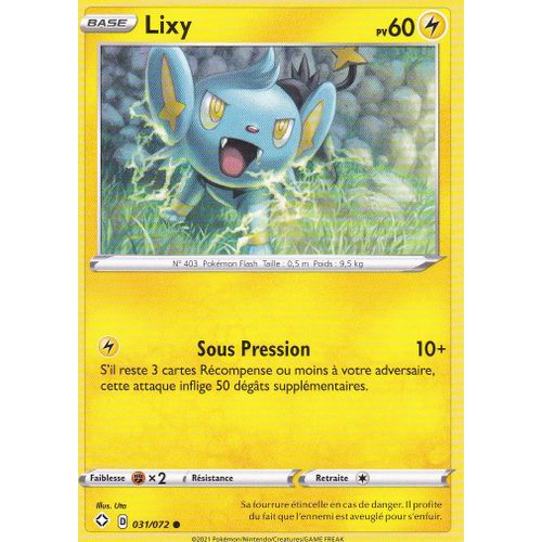 Carte Pokemon - Lixy - 031/072 - Épée Et Bouclier 4,5 - Destinées Radieuses
