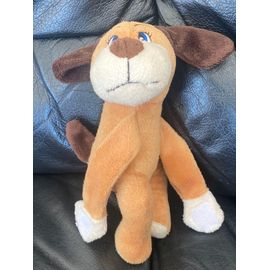 Doudou Peluche Chien Marron Et Blanc Yeux Bleu Gifi 20cm