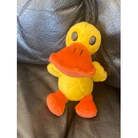 Doudou Peluche Canard Jaune, Bec Et Pattes Orange Esc International 12cm