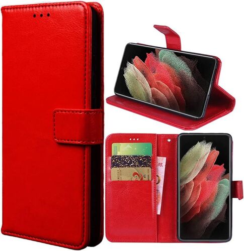 Coque Pour Wiko Power U30, Housse Etui Cuir Pu Portefeuille Avec Rangements De Cartes Et Fermeture Aimante, Flip Case Etui Pour Wiko Power U30, Rouge