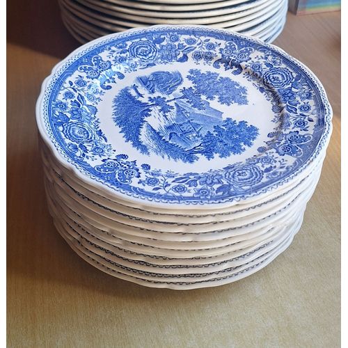 Suite De 12 Assiettes A Dessert Villeroy & Boch Collection Burgenland Bleu.