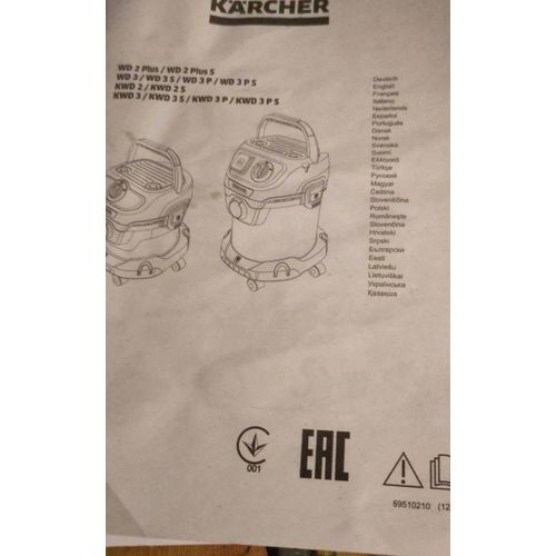 Mode d'emploi notice pour aspirateur Kärcher WD 2 Plus WD 2 Plus S WD 3 WD 3 S WD 3 P WD 3 P S KWD 2 KWD 2 S KWD 3 KWD 3 S KWD 3 P KWD 3 P S dans la plupart des langues européennes y compris le turc